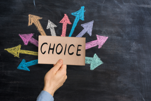 CHOICEと書かれたボード