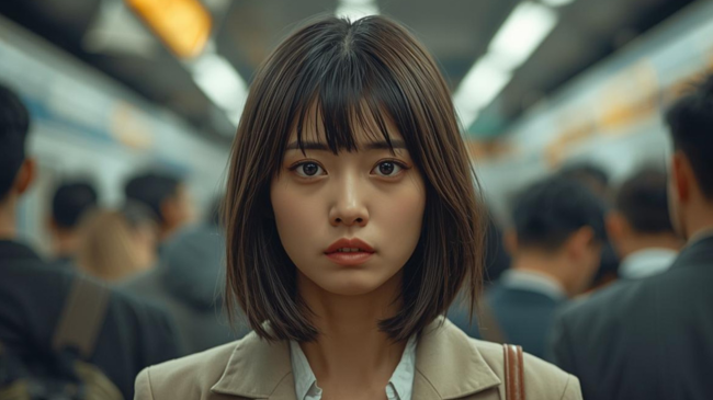 ストレスを感じている日本人の女性